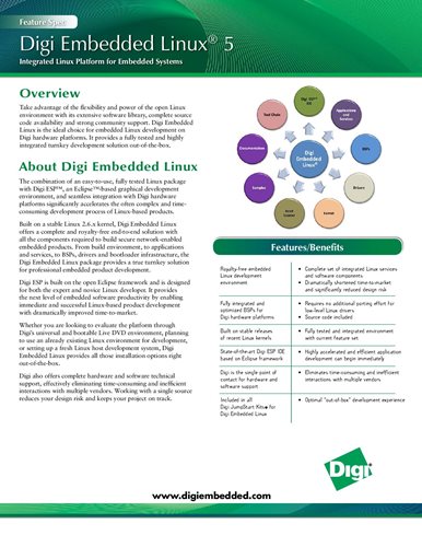 Digi Embedded Linux 5 Feature Spec