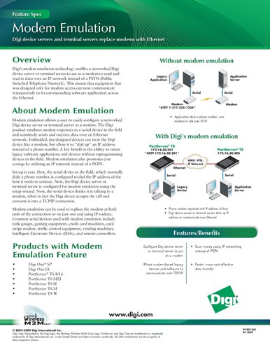 Digi device servers and terminal servers replace modems with Ethernet
